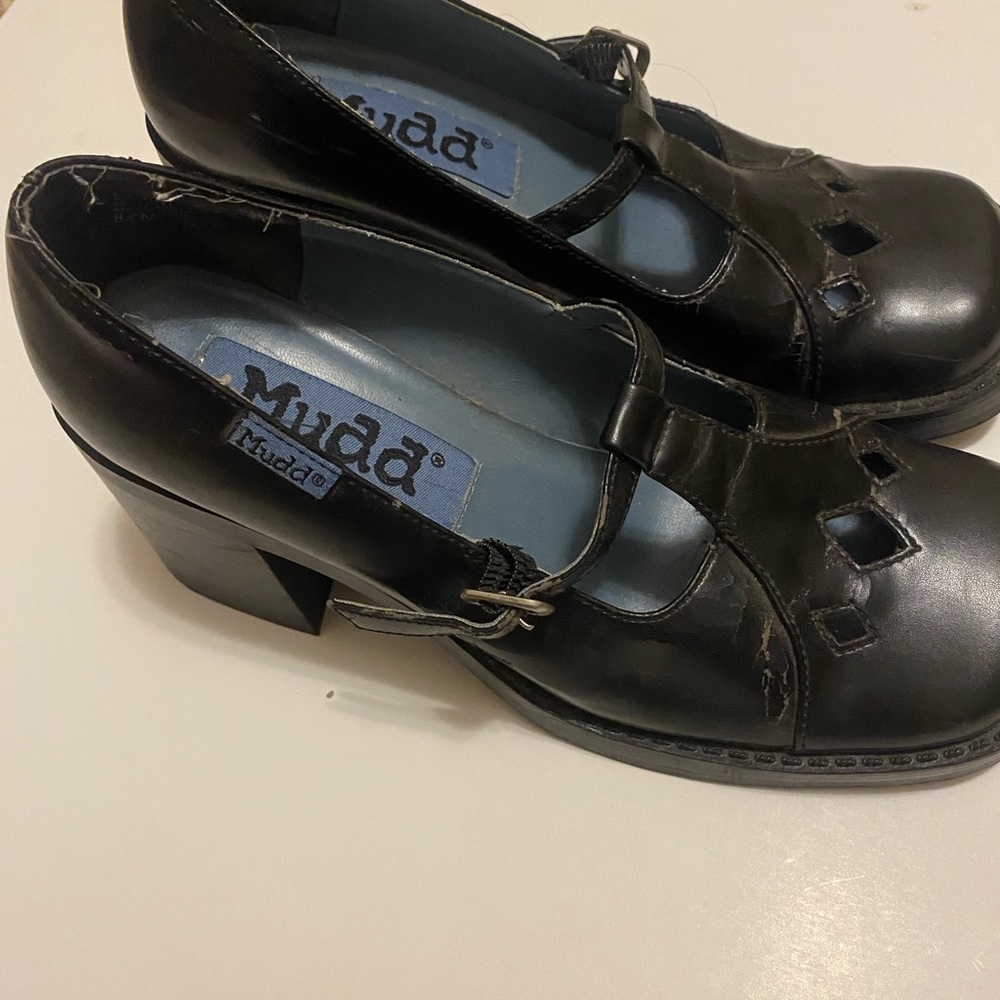 Mudd Black Chunky Heel Mary Janes